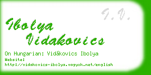 ibolya vidakovics business card